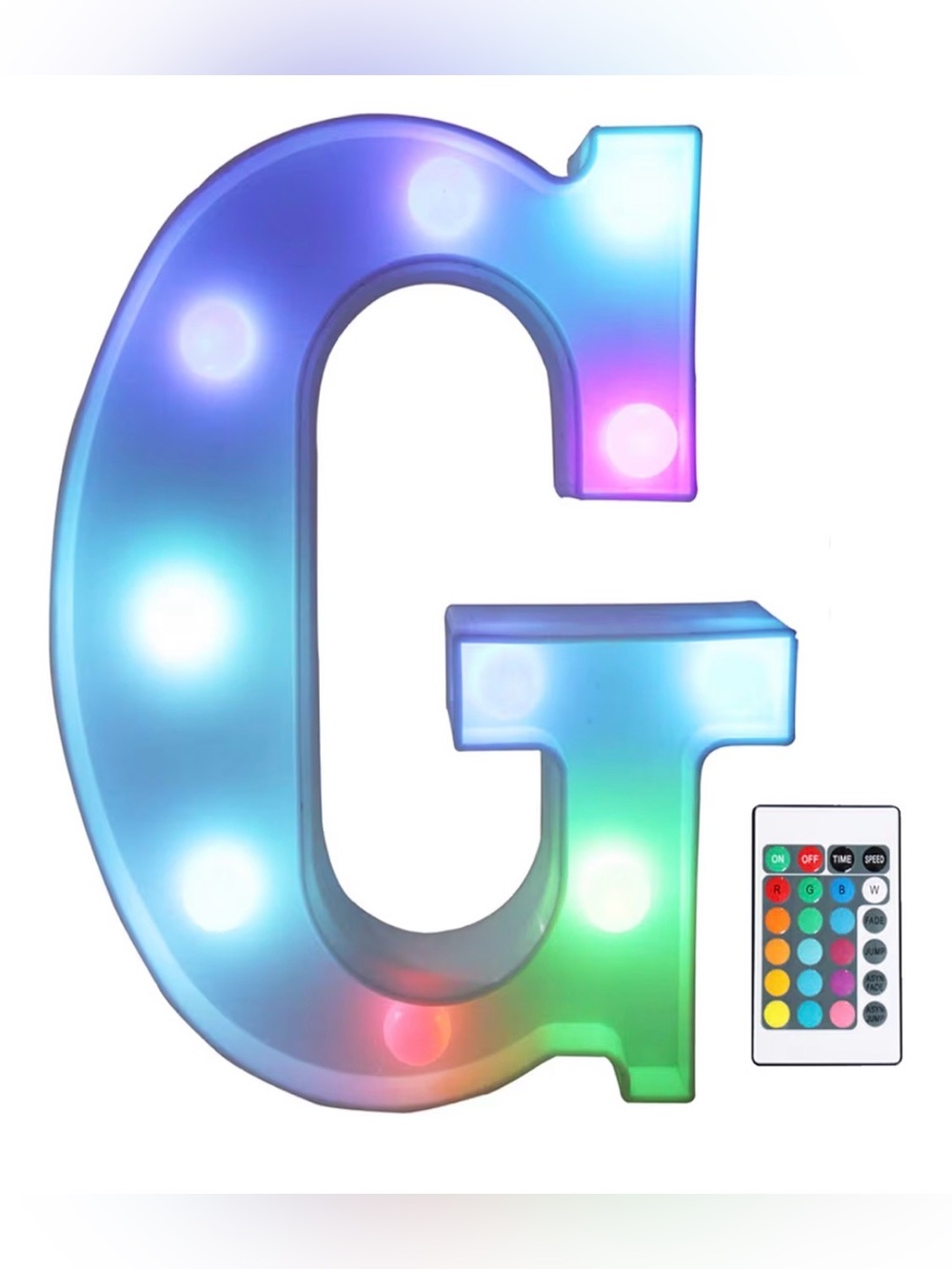 Pooqla Colorful LED Marquee Letter Lights with Remote- Letter G